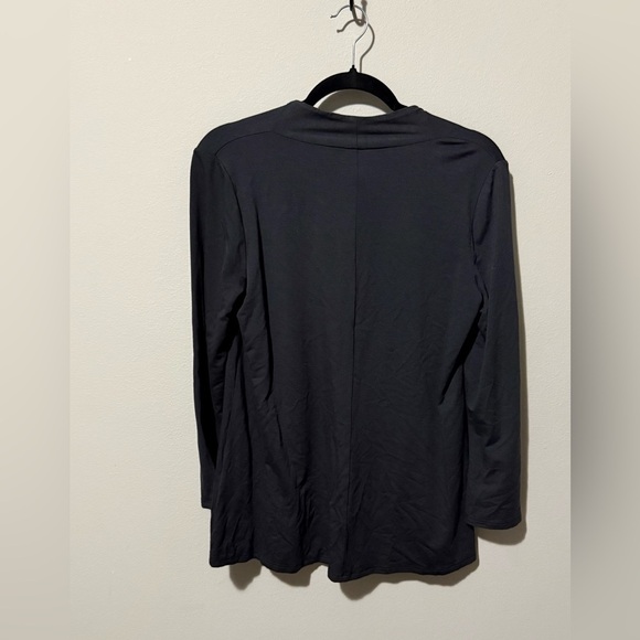 Eileen Fisher Black Blouse Small Professional Tencel Long Sleeve V Neck EUC - Picture 10 of 14
